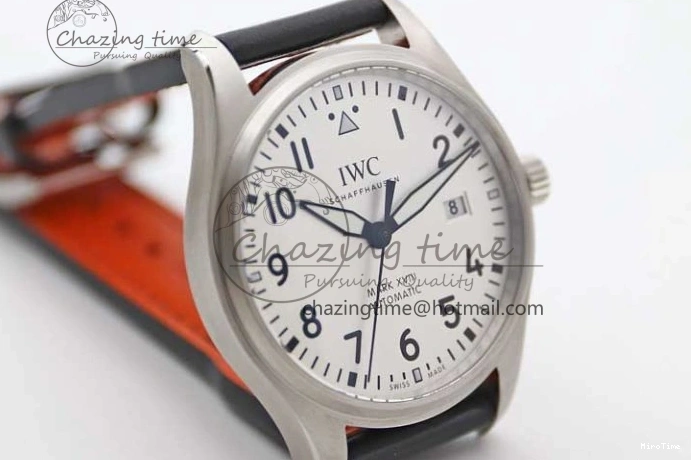 MIROTIME 0503 UrbanStyle Mark XVIII IW327012 SS M+F 1:1 Best Edition White Dial on Black Leather Strap A 7054